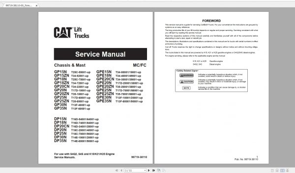 CAT Forklift 31.8GB Full Collection New Updated 06.2021 Manuals PDF DVD 3