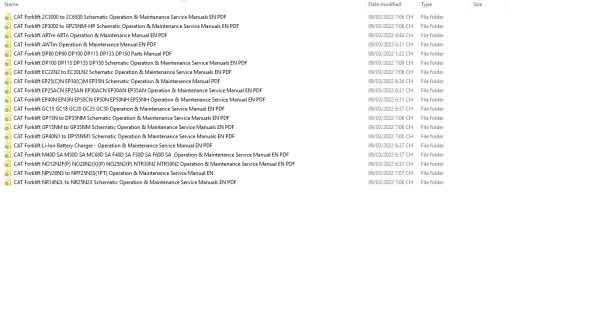 CAT Forklift 33.56GB MCFA Full Collection New Updated 03.2022 Manuals PDF DVD 1