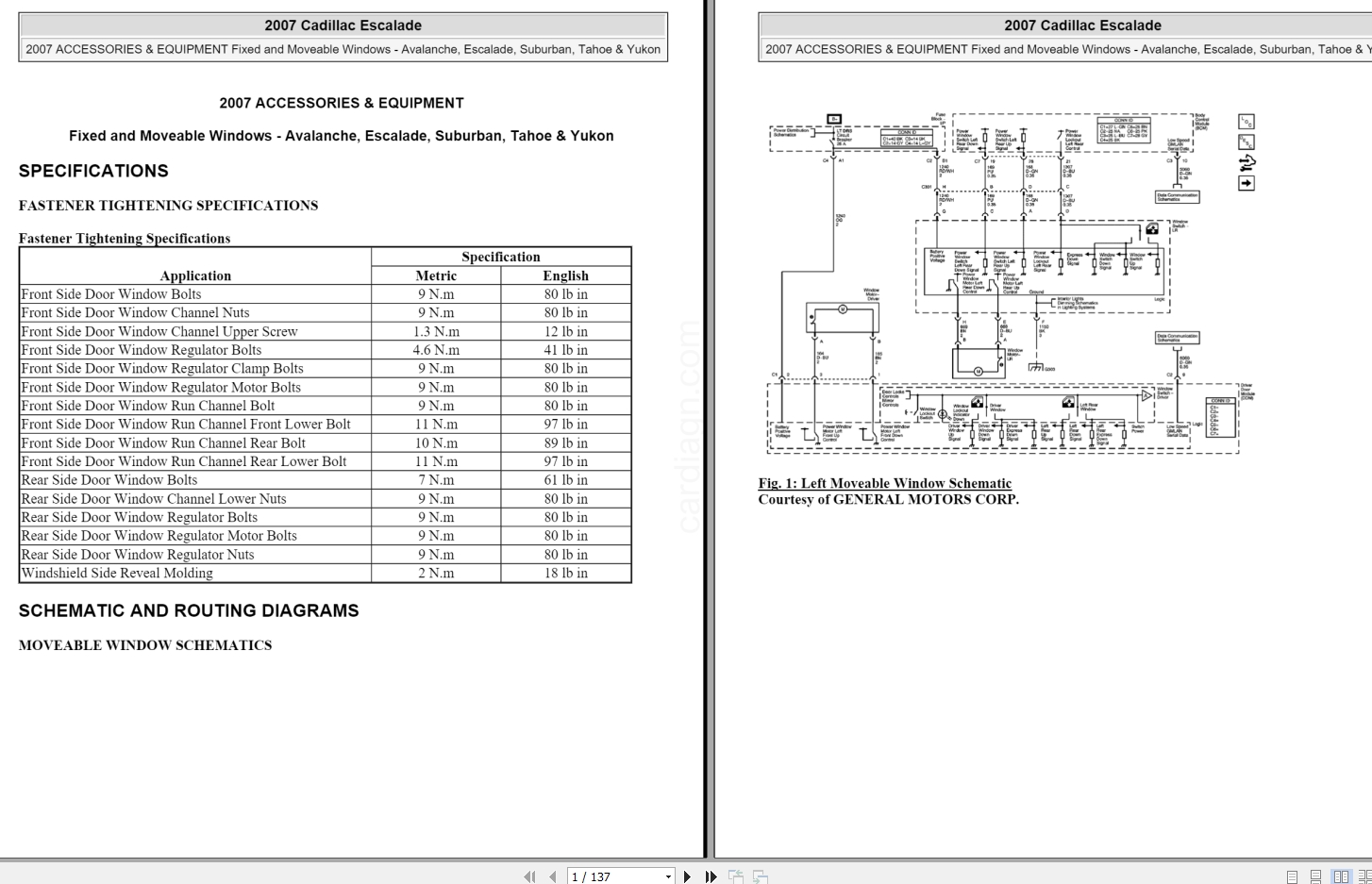 Cadillac Escalade 20072013 (GMT900) Manual and Wiring Diagrams