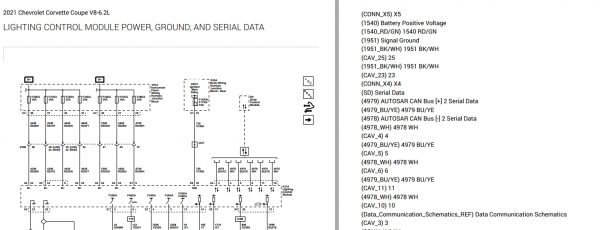 Chevrolet Corvette Coupe V8 6.2L Electrical Wiring Diagram 2021 1