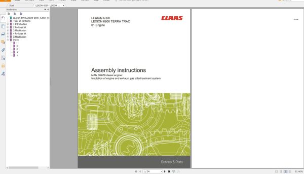 Claas Tractor Combine Lexion 600 589 Service Manual Electrical and Hydraulic Diagram