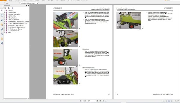 Claas Tractor Combine Lexion 600 591 Service Manual Electrical and Hydraulic Diagram