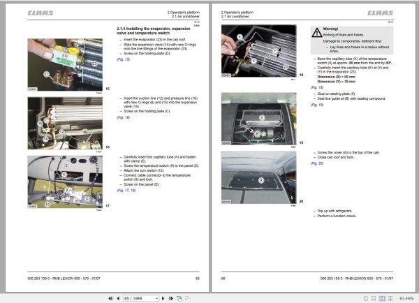 Claas Tractor Combine Lexion 600 593 Service Manual Electrical and Hydraulic Diagram