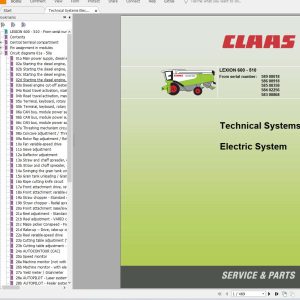 Claas Tractor Combine Lexion 600 595 Service Manual Electrical and Hydraulic Diagram