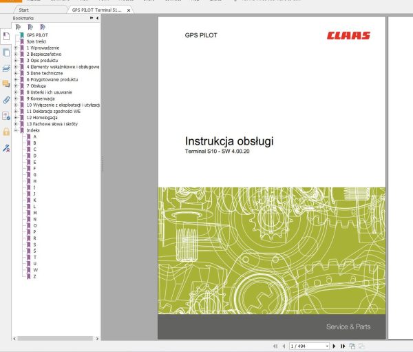 Claas Tractor Combine Lexion 600 Polski PL Service Manual Electrical and Hydraulic Diagram 3