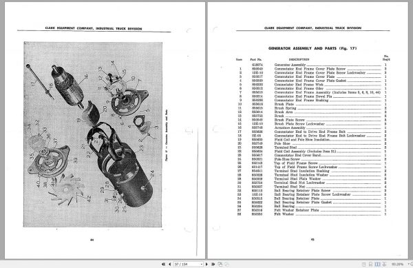 Clark Forklift 60 Y 60 48 1 Parts Manual 1