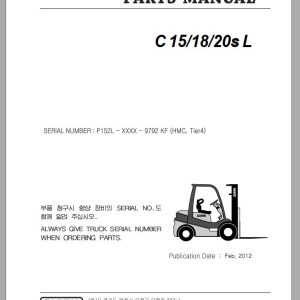 Clark Forklift C 15 18 20s L P152L 9792 KF Parts Manual 02.2012 EN KR
