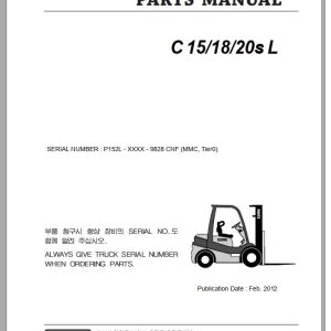 Clark Forklift C 15 18 20s L P152L 9828 CNF Parts Manual 02.2012 EN KR