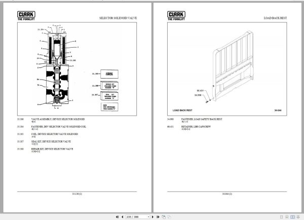 Clark Forklift C 20 25 30 33 35 D P232D 9843 CNF Parts Manual 02.2012 EN KR 1