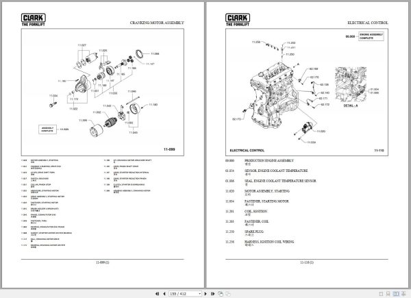 Clark Forklift C 20 25 30 33 35 G P232G 9805 KF Parts Manual 02.2012 EN KR 1