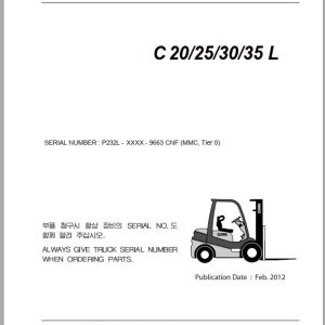 Clark Forklift C 20 25 30 33 35 L P232L 9663 CNF Parts Manual 02.2012 EN KR