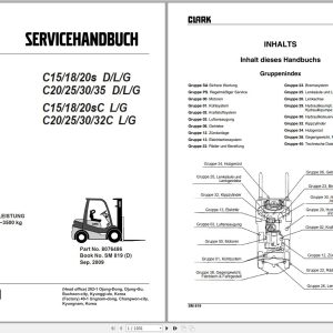 Clark Forklift C 20 32C L G Service Manual 8076486 SM 819 09.2009 DE
