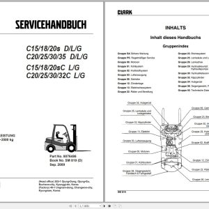 Clark Forklift C 20 35 D L G Service Manual 8076486 SM 819 09.2009 DE