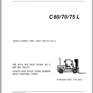 Clark Forklift C 60 70 75 L P680L 9827 KF Parts Manual 02.2012 EN KR