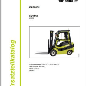 Clark Forklift C15 C35 Cabin Parts Manual 4581110 PB EU113 03.2018 DE