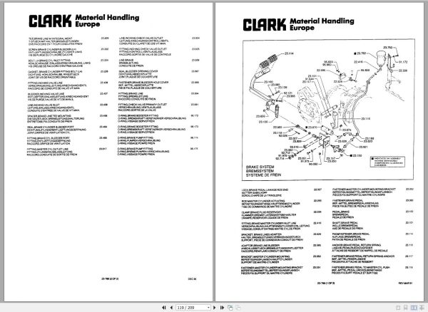 Clark Forklift C500 Y 685 PD Parts Manual I 299 1 KOF EN DE FR 1