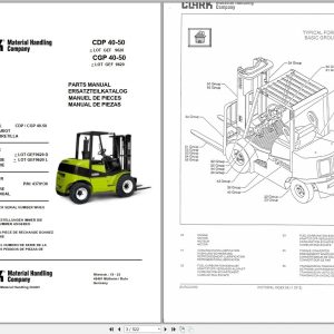 Clark Forklift CDP CGP 40 50 GEF 9620 Parts Manual 4370130 EN DE ES FR