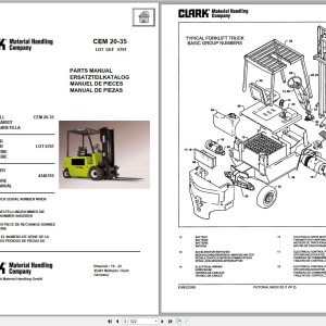 Clark Forklift CEM 20 35 6761 Parts Manual 4340310 EN DE ES FR