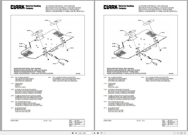 Clark Forklift CEM 20 35 6761 Parts Manual 4340310 EN DE ES FR 1