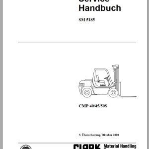 Clark Forklift CMP 40 45 50S Service Manual SM 5185 10.2000 DE