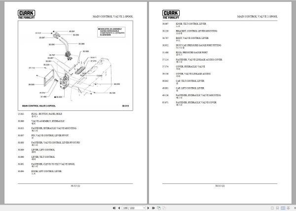 Clark Forklift CQ 20 25 30 L CQ230L 9841 CNF Parts Manual 02.2012 EN KR 1