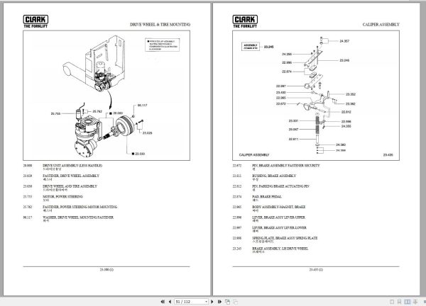 Clark Forklift CRX 20 25 CRX205 9659 KF Parts Manual 8099430 02.2012 EN KR 1