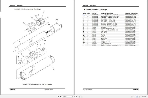 Clark Forklift CS 15 20 Service and Parts Manual SPM 630A 07.2004 1