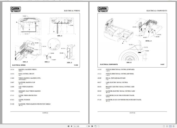 Clark Forklift CTX 40 70 CTX470 9812 KF Parts Manual 8090308 02.2012 EN KR 1
