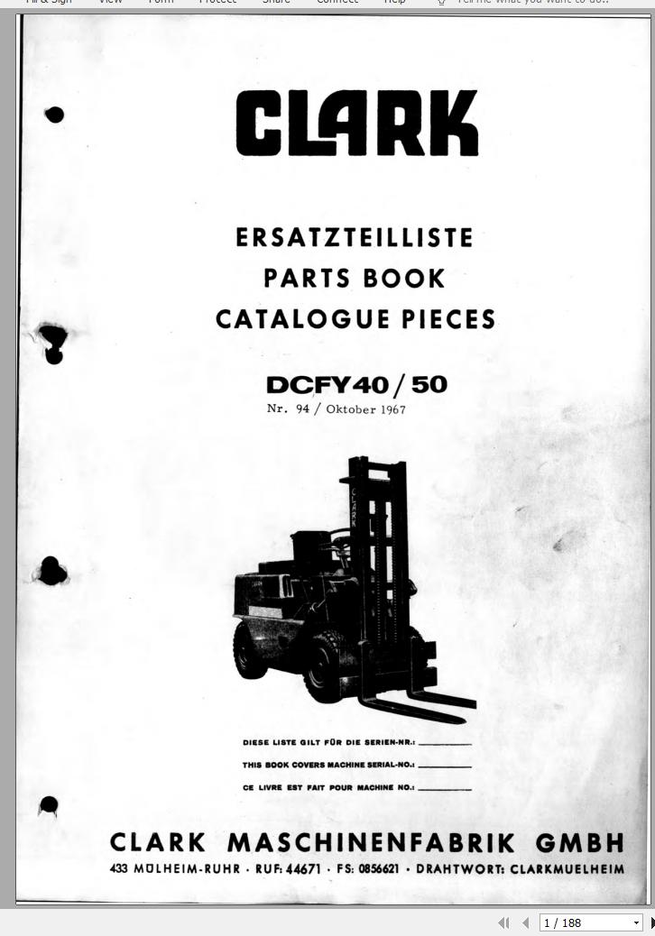 Clark Forklift DCFY 40 50 Maintenance Manual