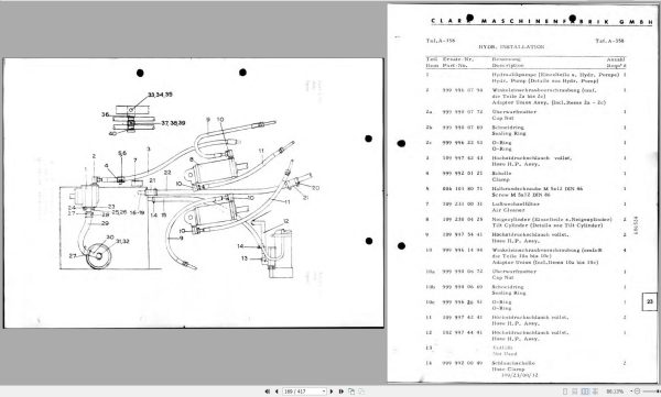 Clark Forklift DCY 40 50 LOT 5810 Parts Manual EN DE ES 1