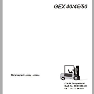 Clark Forklift GEX 40 45 50 Service Data SD D GEX450 10.2012 DE