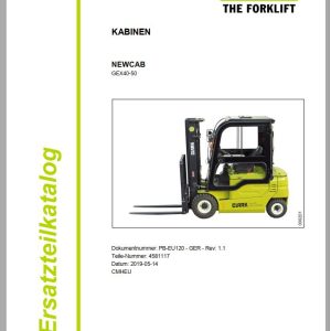 Clark Forklift GEX40 GEX50 Cabin Parts Manual 4581117 PB EU120 05.2019 DE