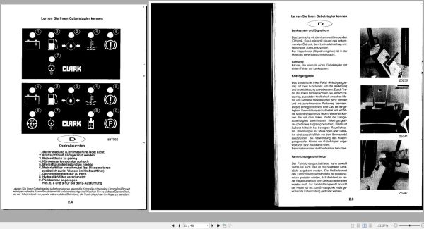 Clark Forklift GPM DPM 12 20S 20 30 6695 6970 Operator Manual OI 723 GEF DE NL DK 1