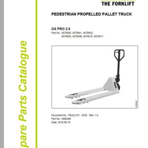 Clark Forklift GS PRO 2.5 4579000 4579011 Parts Manual 4580280 PB EU101 09.2016