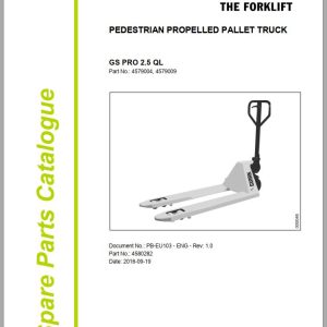 Clark Forklift GS PRO 2.5 QL 4579004 4579009 Parts Manual 4580282 PB EU103 09.2016