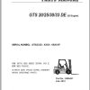 Clark Forklift GTS 20 25 30 33 DE GTS232D 9820 KF Parts Manual 8099431 02.2012 EN KR