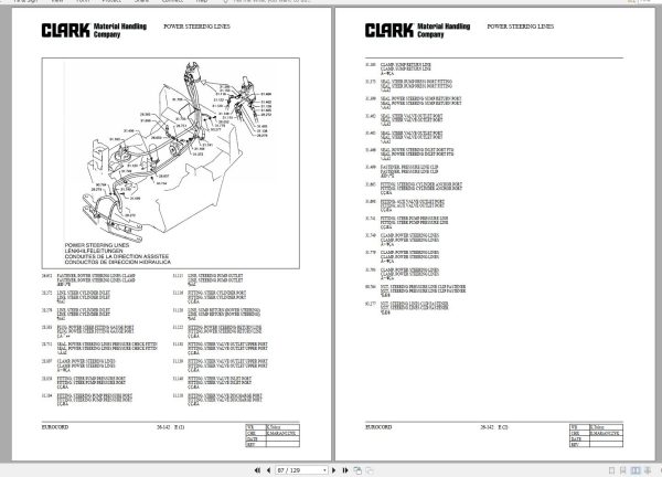 Clark Forklift M265 GEF 7455 Parts Manual 1