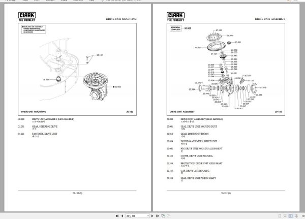 Clark Forklift OSX 15 OSX15 9798 KF Parts Manual 8089349 02.2012 EN KR 1