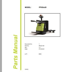 Clark Forklift PPXSio20 8294 Parts Manual PB EU146 07.2021