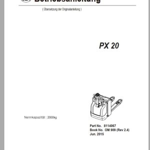 Clark Forklift PX 20 Operator Manual 8114067 OM 909 06.2015 DE