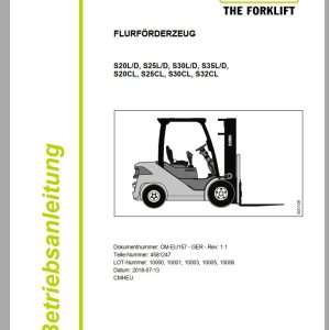 Clark Forklift S20 S32 L D CL 10000 10006 Operator Manual 4581247 OM EU157 07.2018 DE