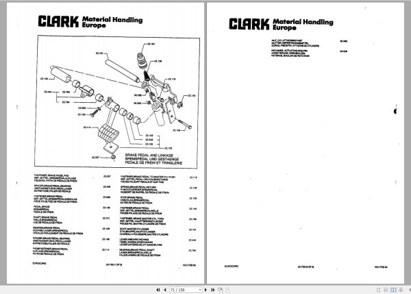Clark Forklift TM 145 Parts Manual I 263 9 GEF EN DE FR 1