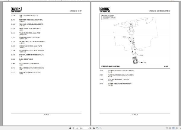 Clark Forklift TMX 12 13 15s 15 17 18 20 20x 25 TMX250 9803 KF Parts Manual 8037360 02.2012 EN KR 1