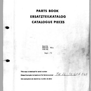 Clark Forklift TW 22 92 GEF 068 Parts Manual EN DE FR