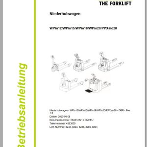 Clark Forklift WPio12 WPio20 PPXsio20 8233 8294 Operator Manual 4583009 OM EU221 09.2020 DE
