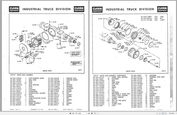 Clark Forklift Y800 Diesel 3795 4575 Parts Manual Y1544575 1