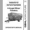 Gehl 4 Auger Mixer Feeders MF5450 MF5510 MF5575 MF5750 MF5950 Operators Manual 909906 1