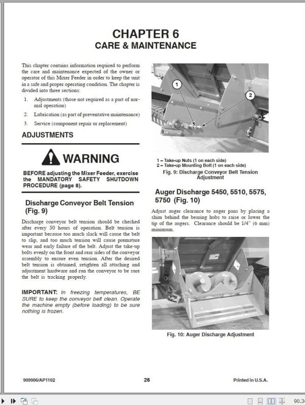 Gehl 4 Auger Mixer Feeders MF5450 MF5510 MF5575 MF5750 MF5950 Operators Manual 909906 2