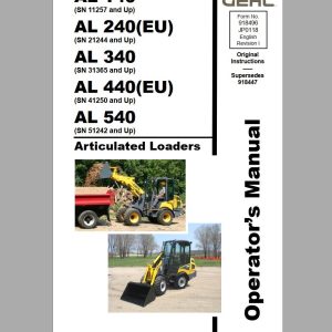 Gehl Articulated Loader AL140 AL240EU AL340 AL440EU AL540 Operators Manual 918496 HU 1