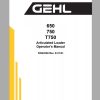 Gehl Articulated Loader AL650 AL750 ALT750 Operators Manual 50940508 01 1
